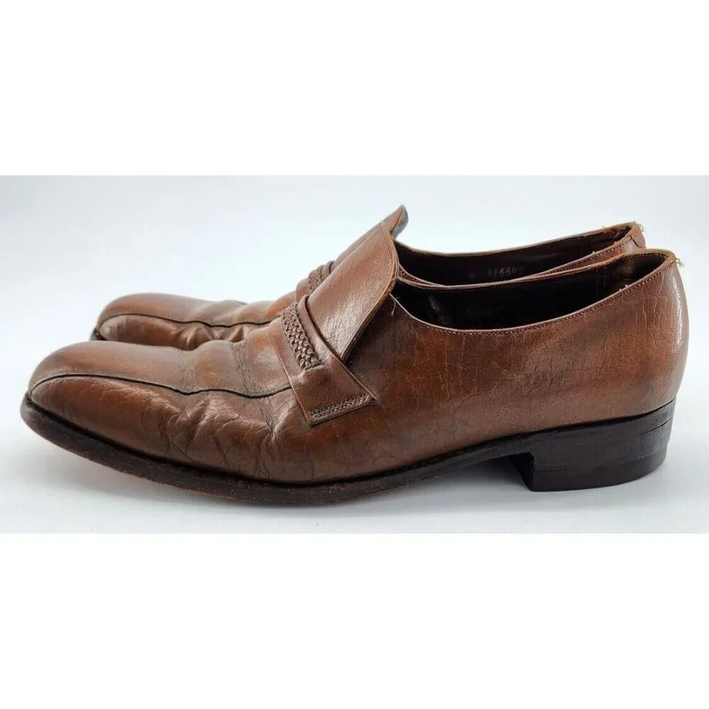 FLORSHEIM Royal Imperial RITZ Cognac Brown‎ Leather Loafer SLIP-ON Shoes Size 11